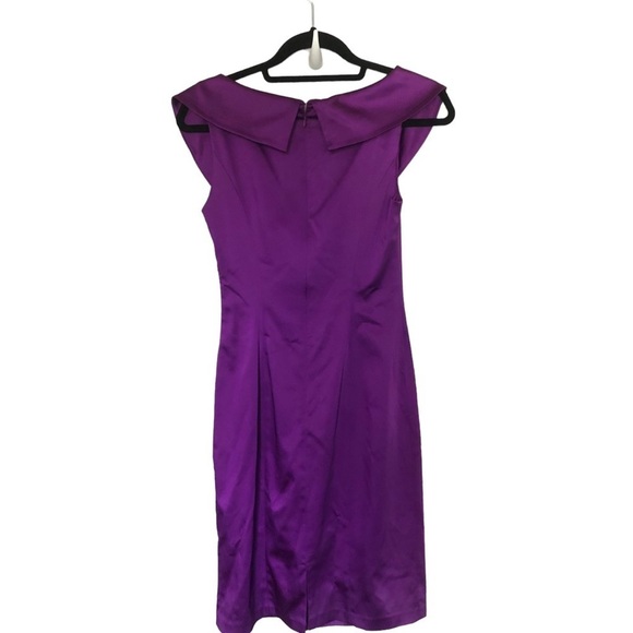 Kay Unger New York Satin Classic Shawl Cocktail Dress - Picture 3 of 6